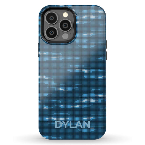 Digital Camo Custom Name Men's iPhone Case